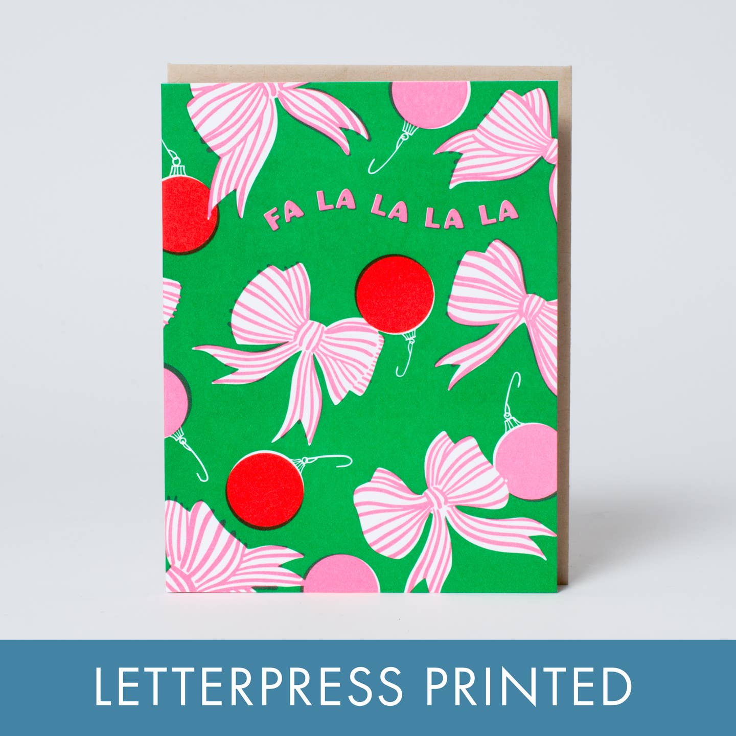 Egg Press Manufacturing - Fa La La La  Festive Holiday Letterpress Card by Hello!Lucky