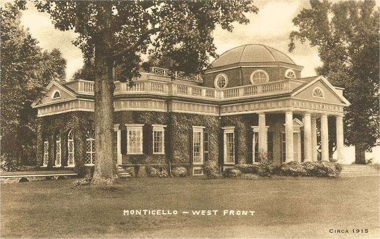 Found Image Press - Postcard VA-335 Monticello, Charlottesville