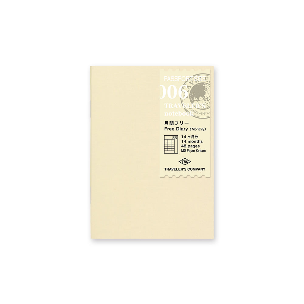 Travelers Company - P06 Passport Size Refill Free Diary Monthly