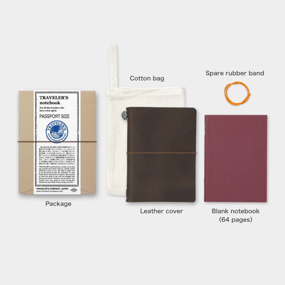 Travelers Company, Notebook Cover, Passport Size, Brown