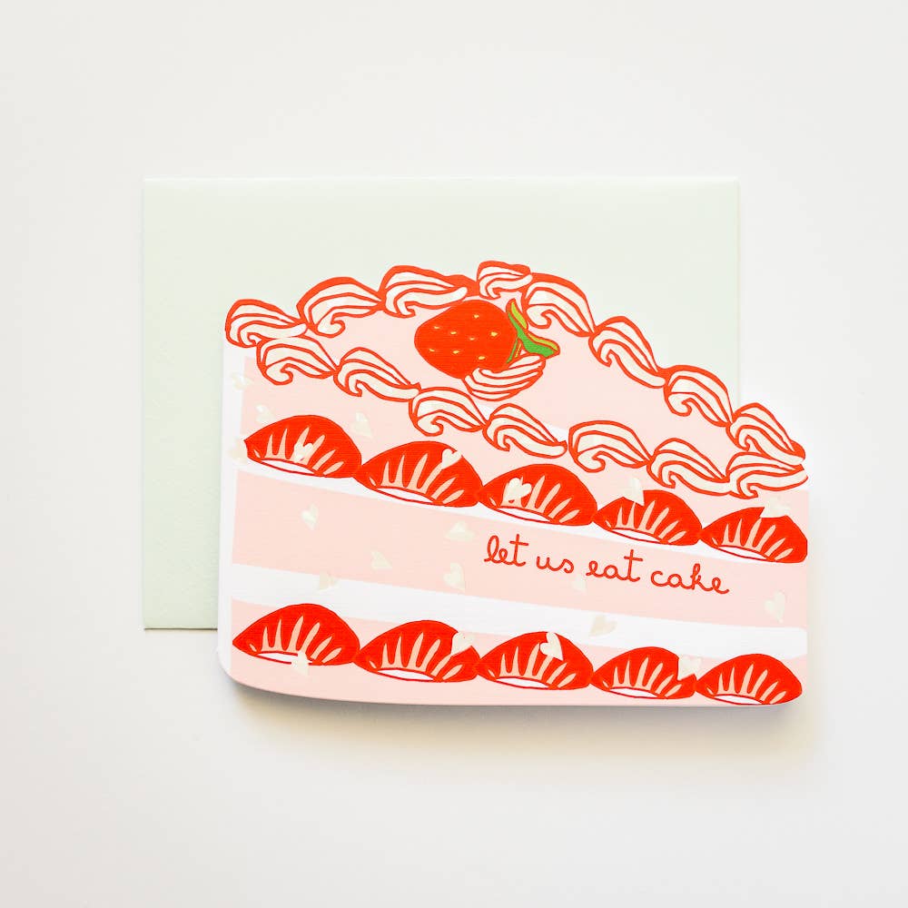 ILOOTPAPERIE - Let Us Eat Cake! Congrats / Birthday Card with Holographic Foil