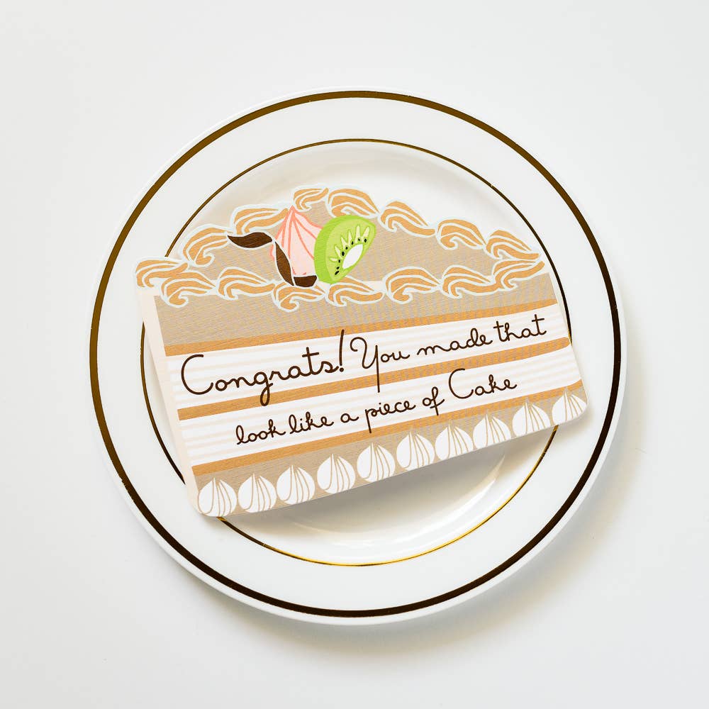 ILOOTPAPERIE - Congrats! Piece Of Cake Die Cut Greeting Card