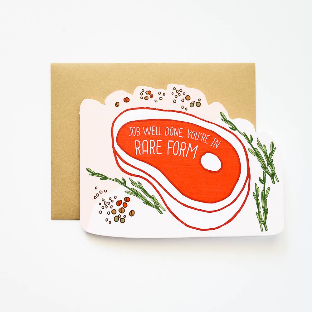 ILOOTPAPERIE - You're in Rare Form Steak Die Cut Congratulations Card