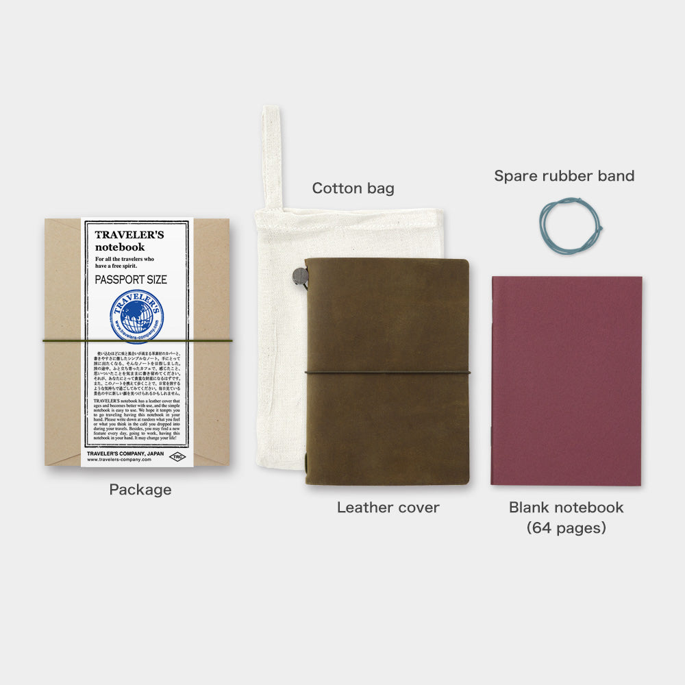 Traveler's Company, Notebook Cover, Passport Size, Olive