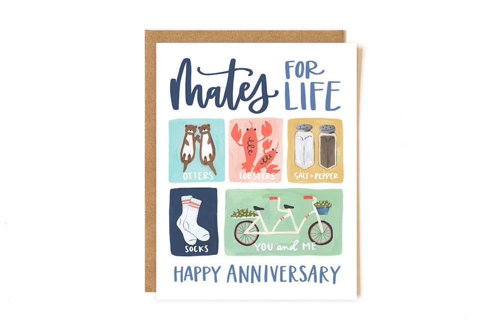 1canoe2 - Mates for Life Love Anniversary Greeting Card