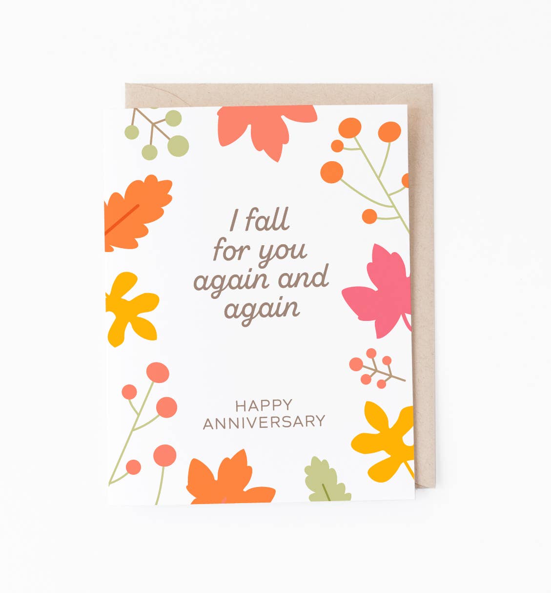 Graphic Anthology Greeting Cards - Fall for You card, Autumn anniversary greeting card