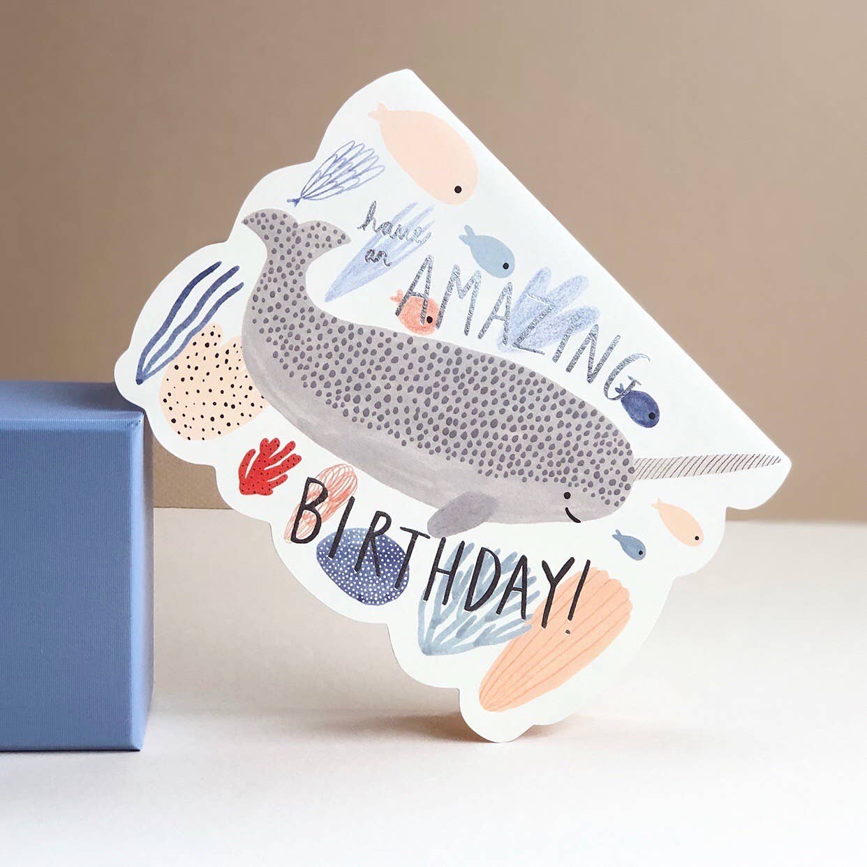 Red Cap Cards - Narwhal Birthday Greeting Card