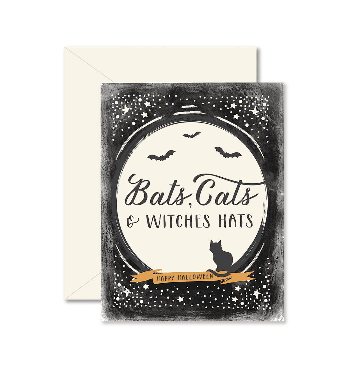 Ginger P. Designs - Bats, Cats, and Witches Hats Halloween Greeting Card