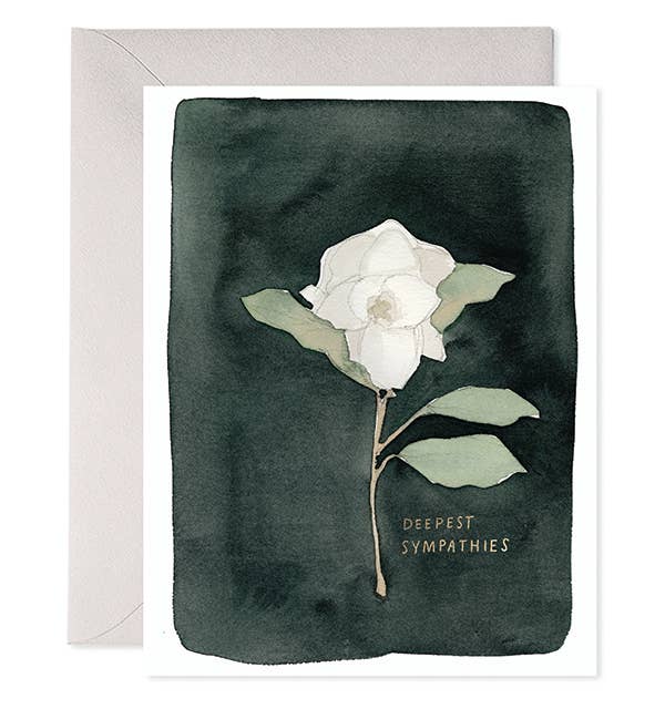 E. Frances Paper - White Flower Sympathy & Condolence Greeting Card