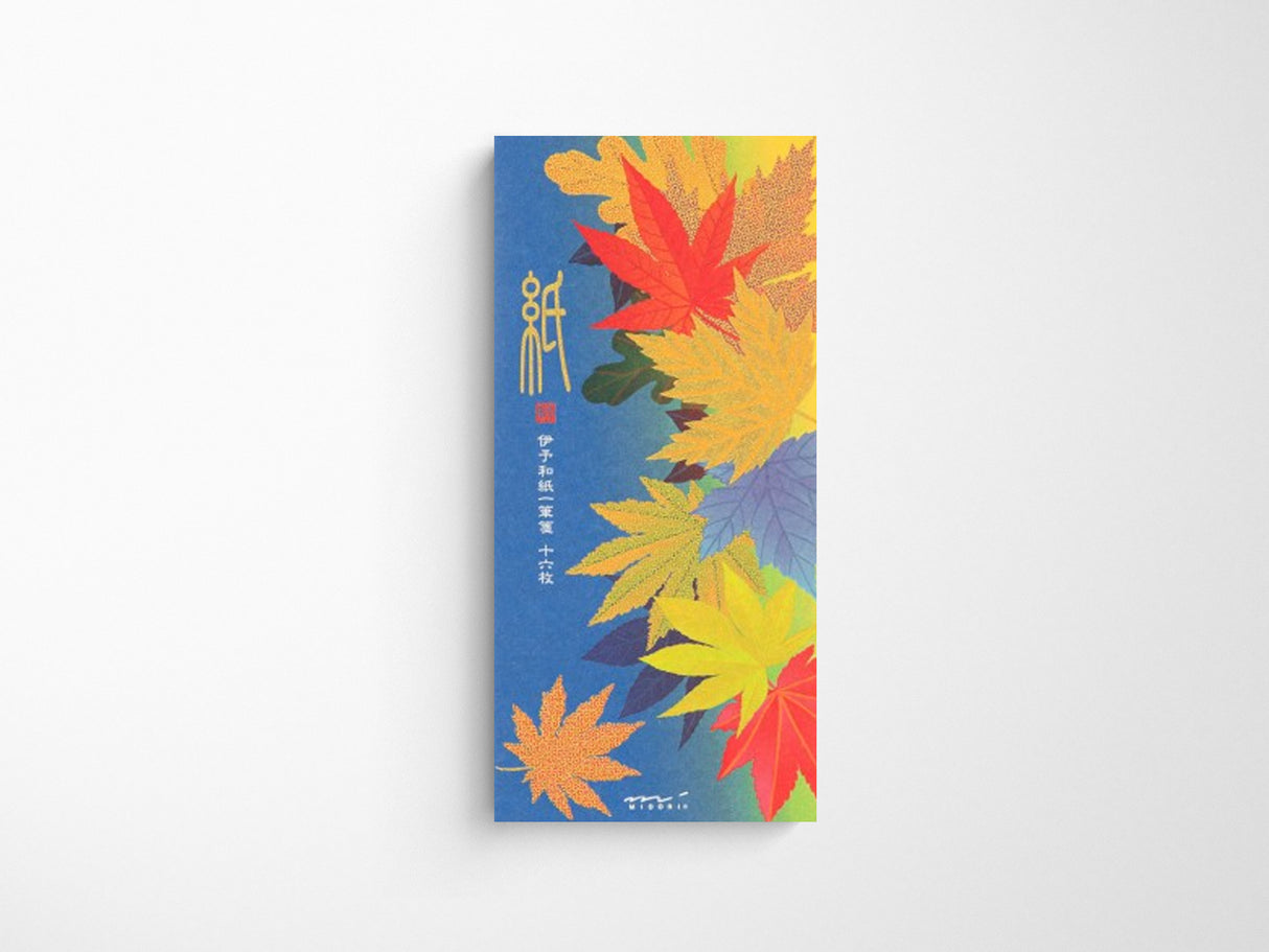 Midori - Letter Pad 181 Silk-Printing Fallen Leaves S2
