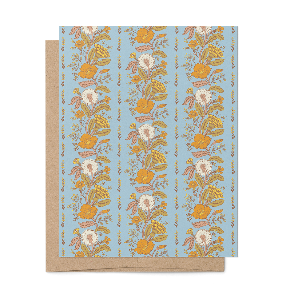 re:mused studio - Dandelion Poppy Rows A2 Greeting Card