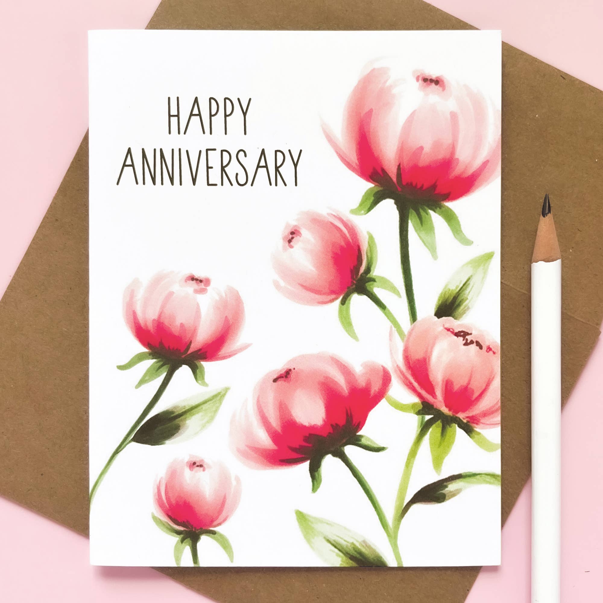 Morgan Swank Studio - Peonies Floral Anniversary Card