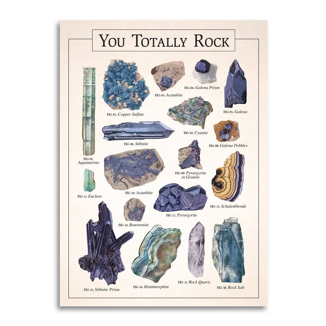 Bad Betty Greeting Co. - You Totally Rock - Punny Vintage Thank You Card