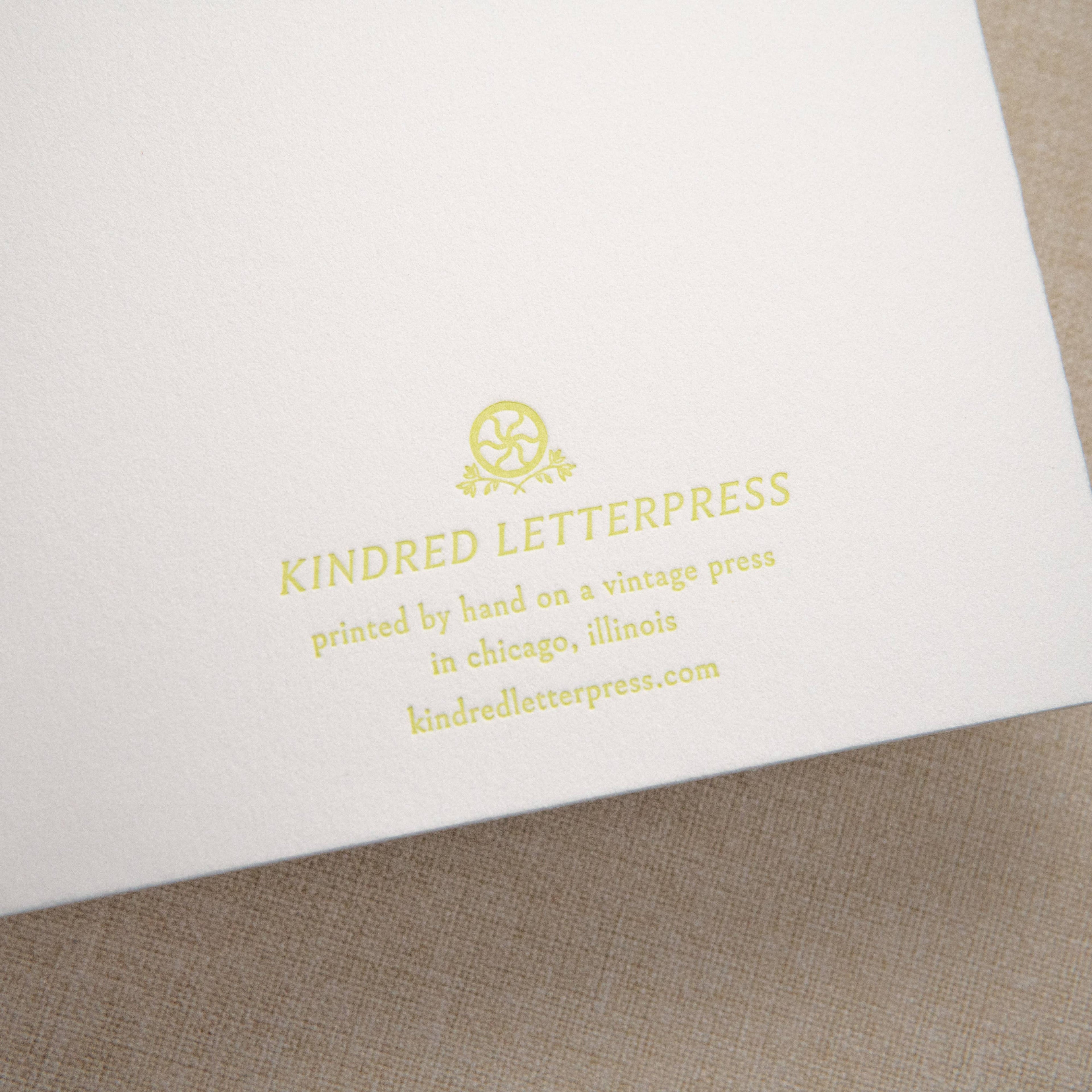 Kindred Letterpress - Flamingo Baby Card