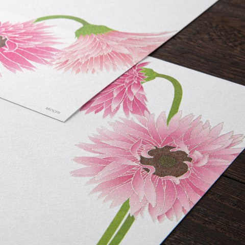 Midori, Letter Pad 163 Silk-Printing Gerbera