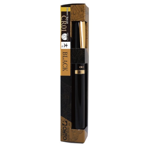Ohto, Ceramic Rollerball CR01 0.5 Thick Barrel Gold Black
