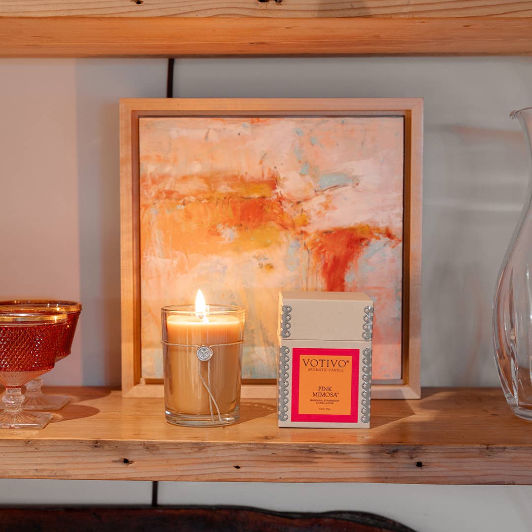 Votivo - Pink Mimosa 6.8 oz Aromatic Candle