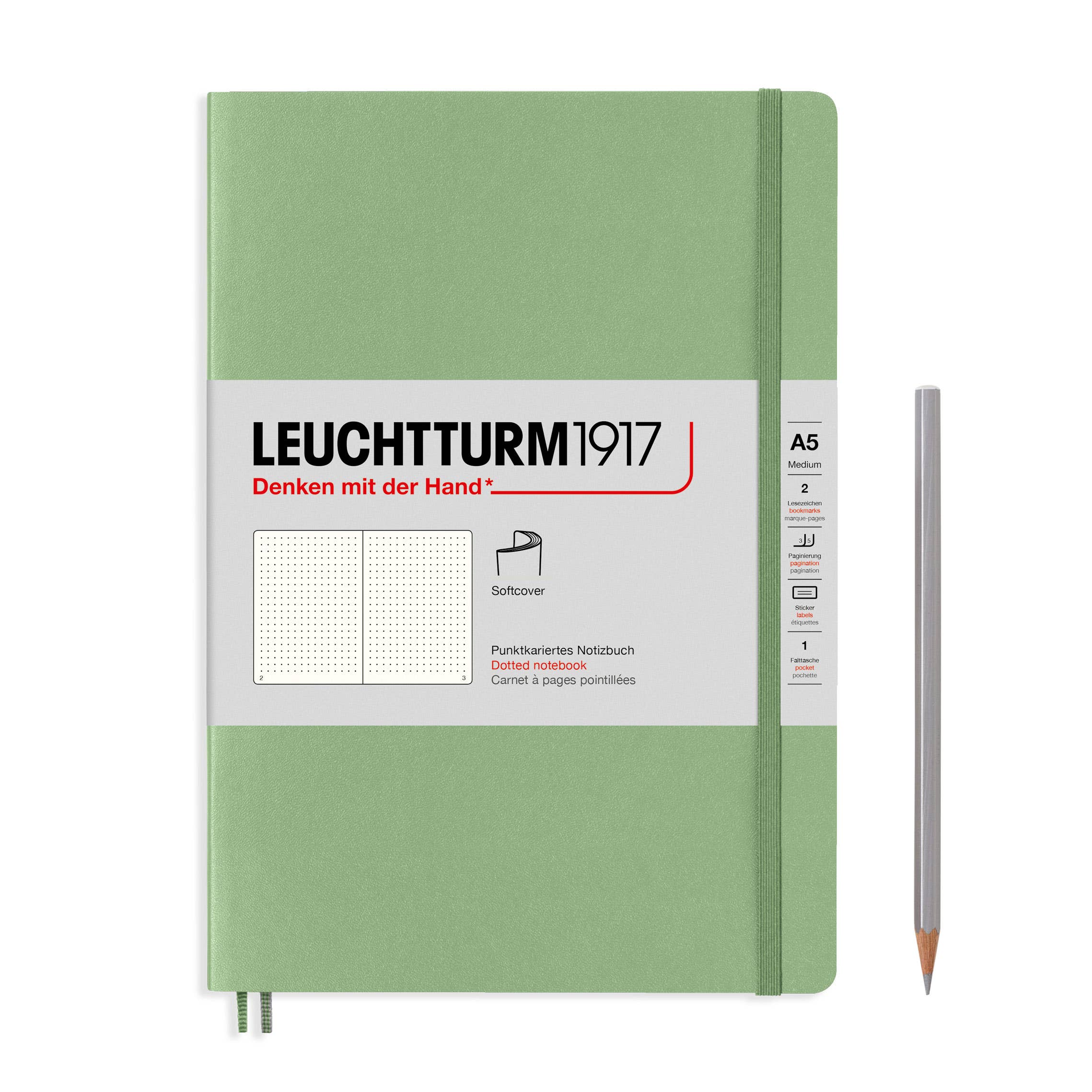 Leuchtturm1917- Notebooks - Medium (A5): Stone Blue / Hardcover / Ruled