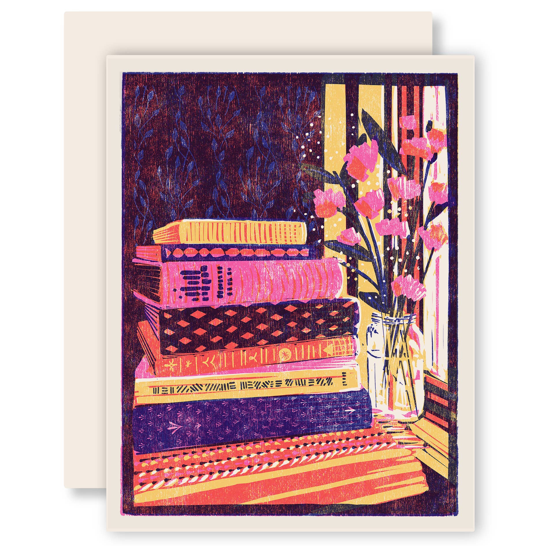 Heartell Press - Still Life with Books and Flowers Card