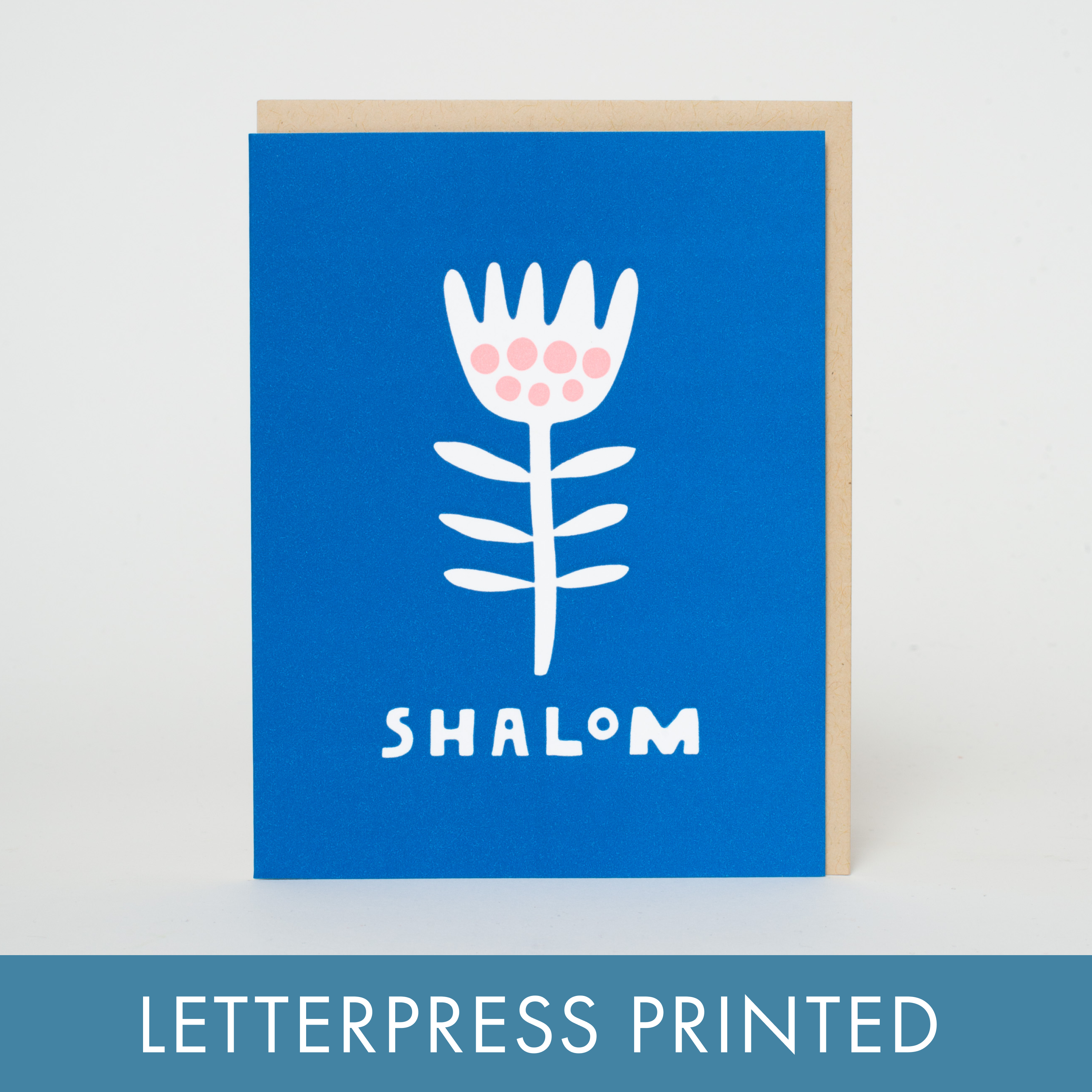 Egg Press Manufacturing - Shalom Flower Letterpress Greeting Card by Suzy Ultman