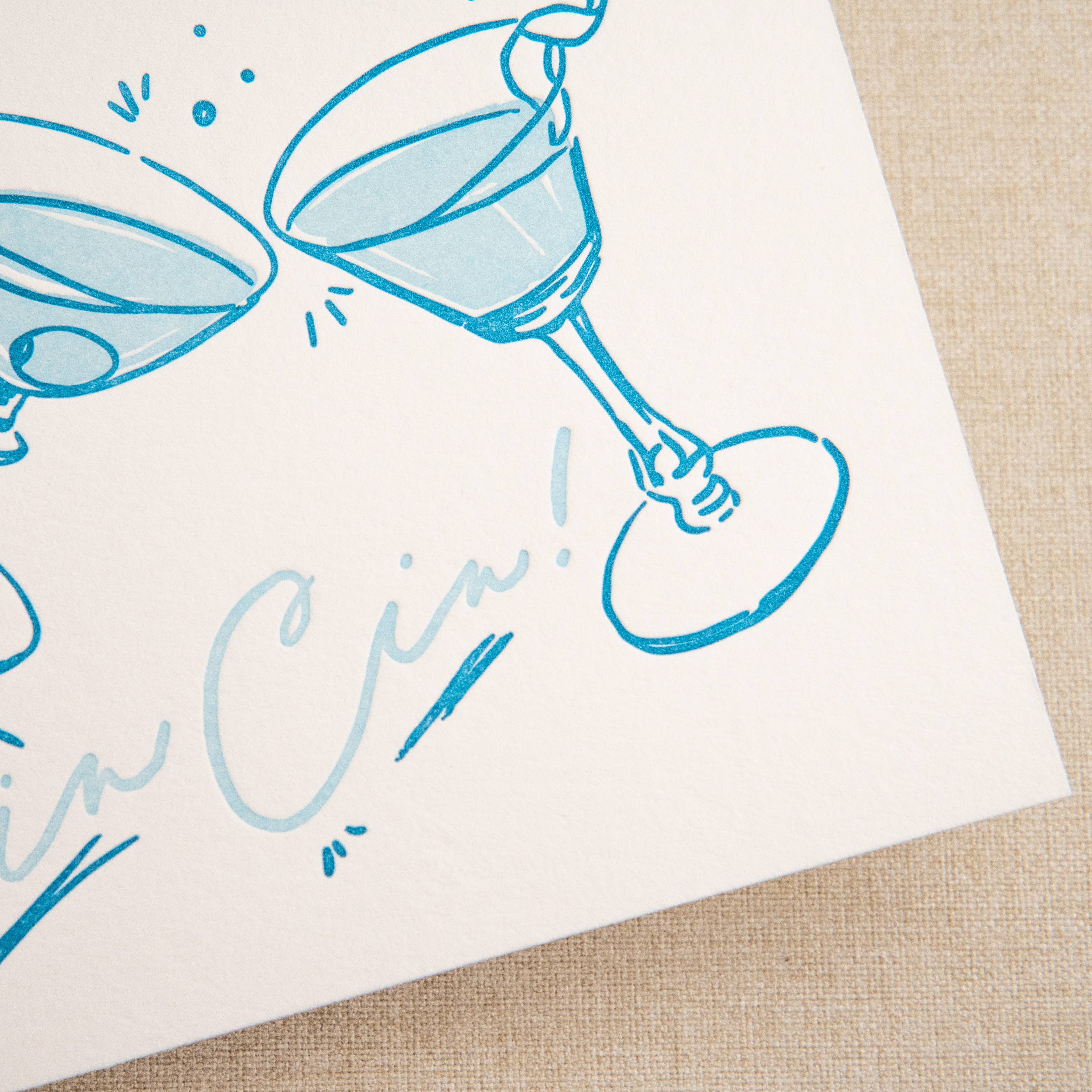 Kindred Letterpress - Cin Cin Congrats Card