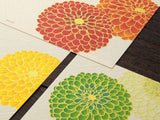 Midori - Letter Pad 183 Silk-Printing Pompon Chrysanthemum