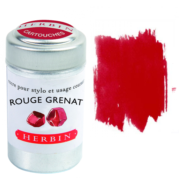 Herbin Fountain Pen Ink Cartridges - Tin of 6: Bleu des Profondeurs (Deep Sea Blue)