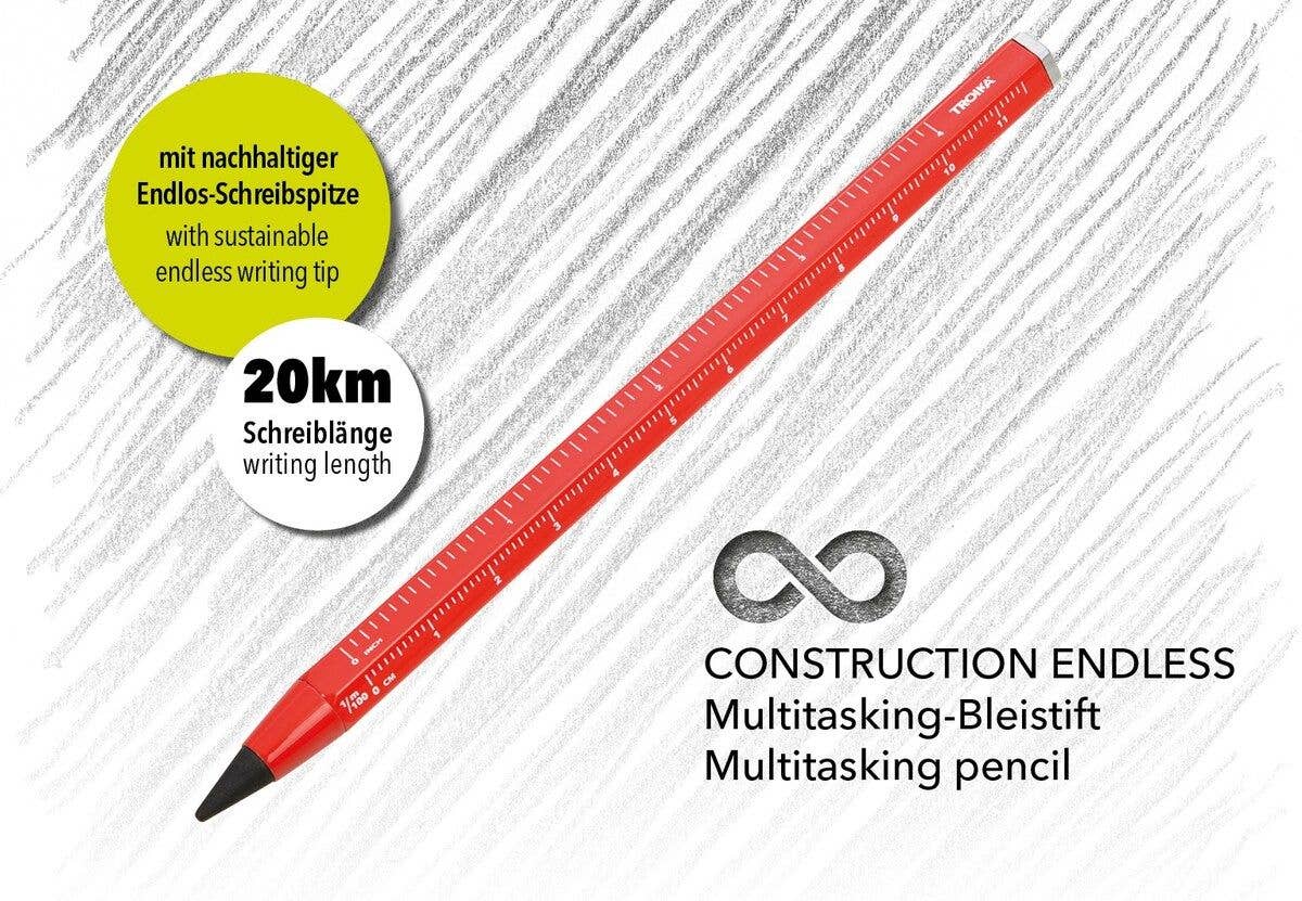 Troika Multi-Tasking Construction Endless Pencil 12.5 Miles: Black