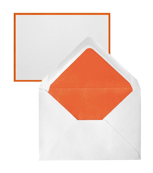 Original Crown Mill Bi-Color Note Card Box, White\Orange