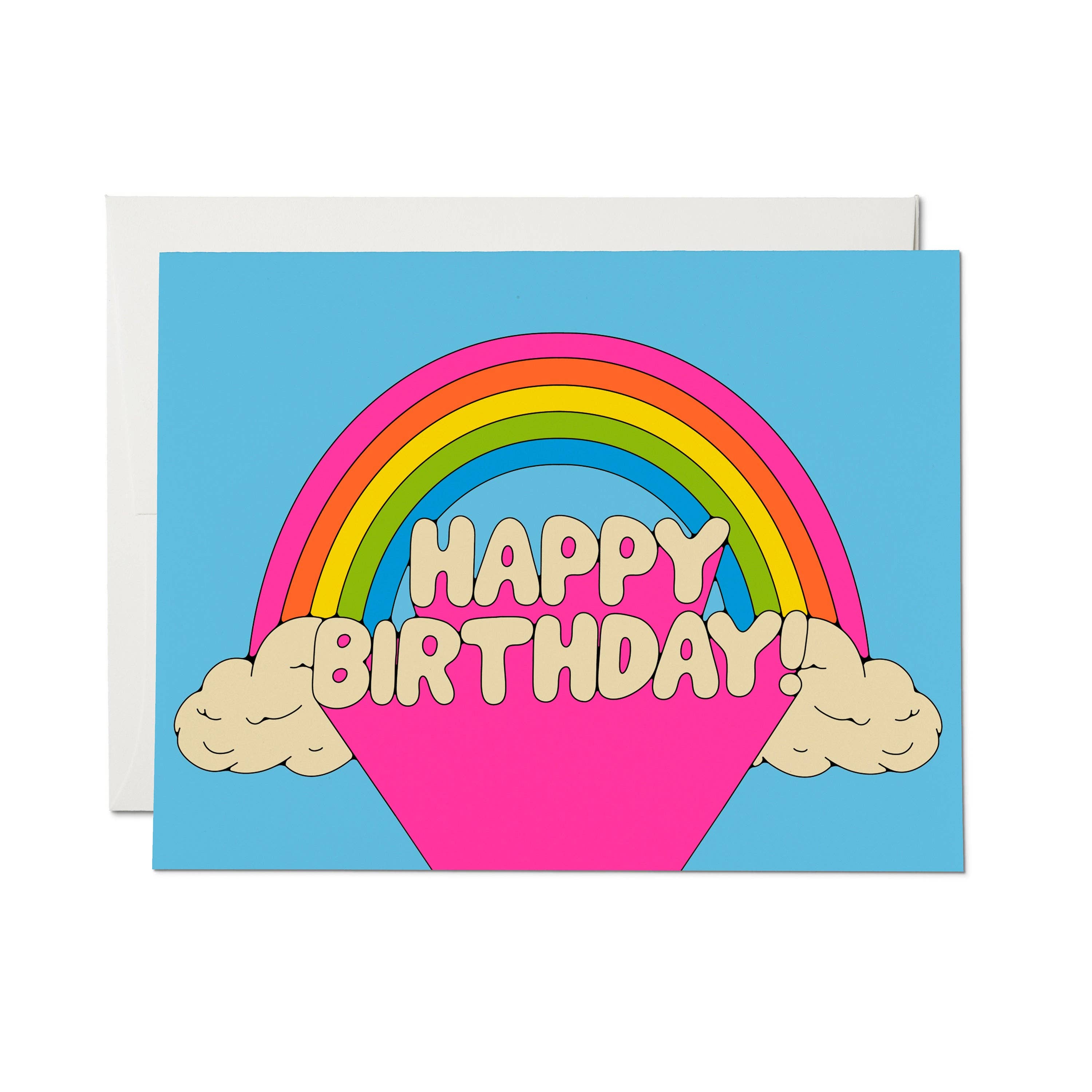 Red Cap Cards - All Over Rainbows greeting card