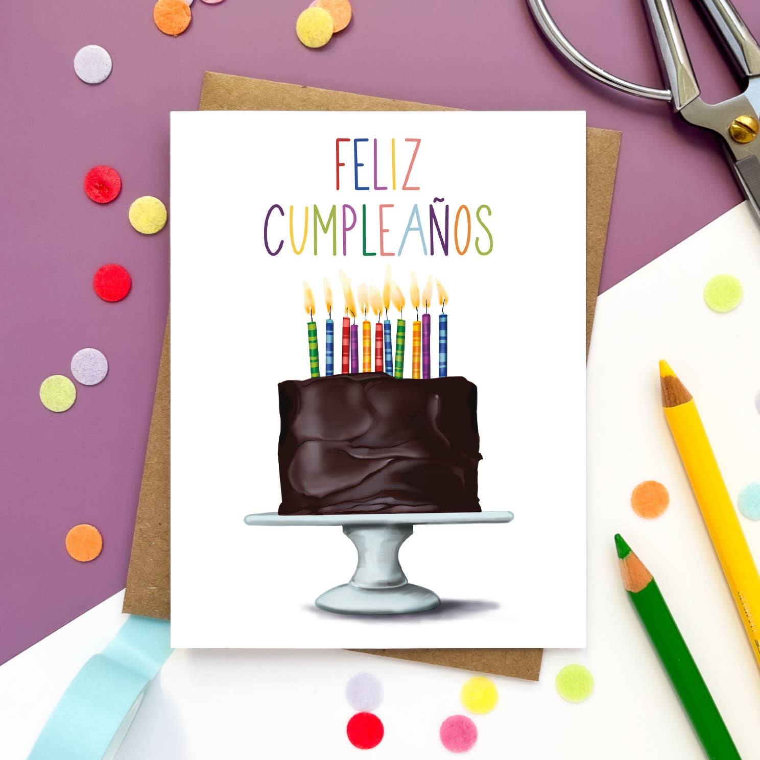 Morgan Swank Studio - Feliz Cumpleanos Cake | Spanish Birthday Card