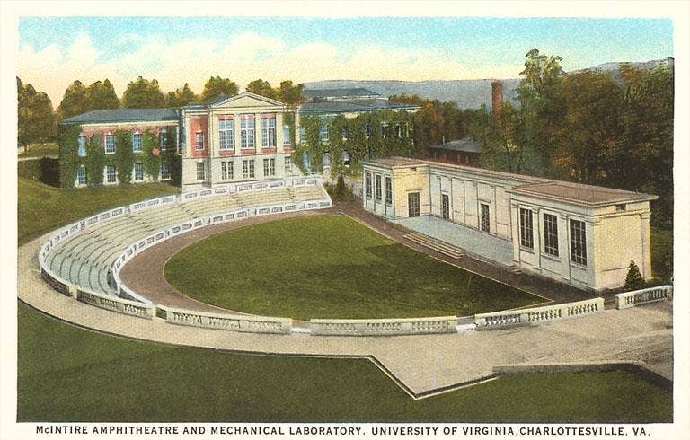 Found Image Press - Postcard VA-86 Amphitheater, University of Virginia, Charlottesville