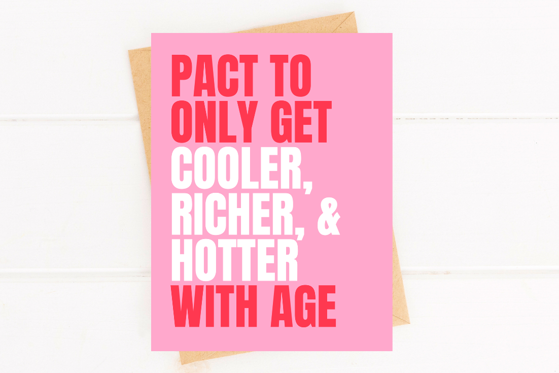 Five Dot Post - Funny Birthday Card Cooler Richer Hotter With Age Birthday