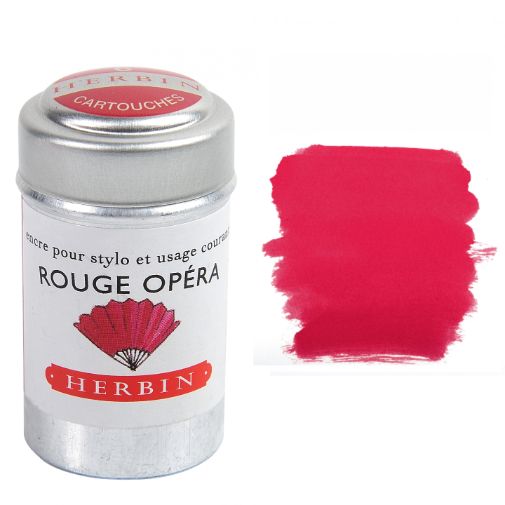 Herbin Fountain Pen Ink Cartridges - Tin of 6: Bleu des Profondeurs (Deep Sea Blue)