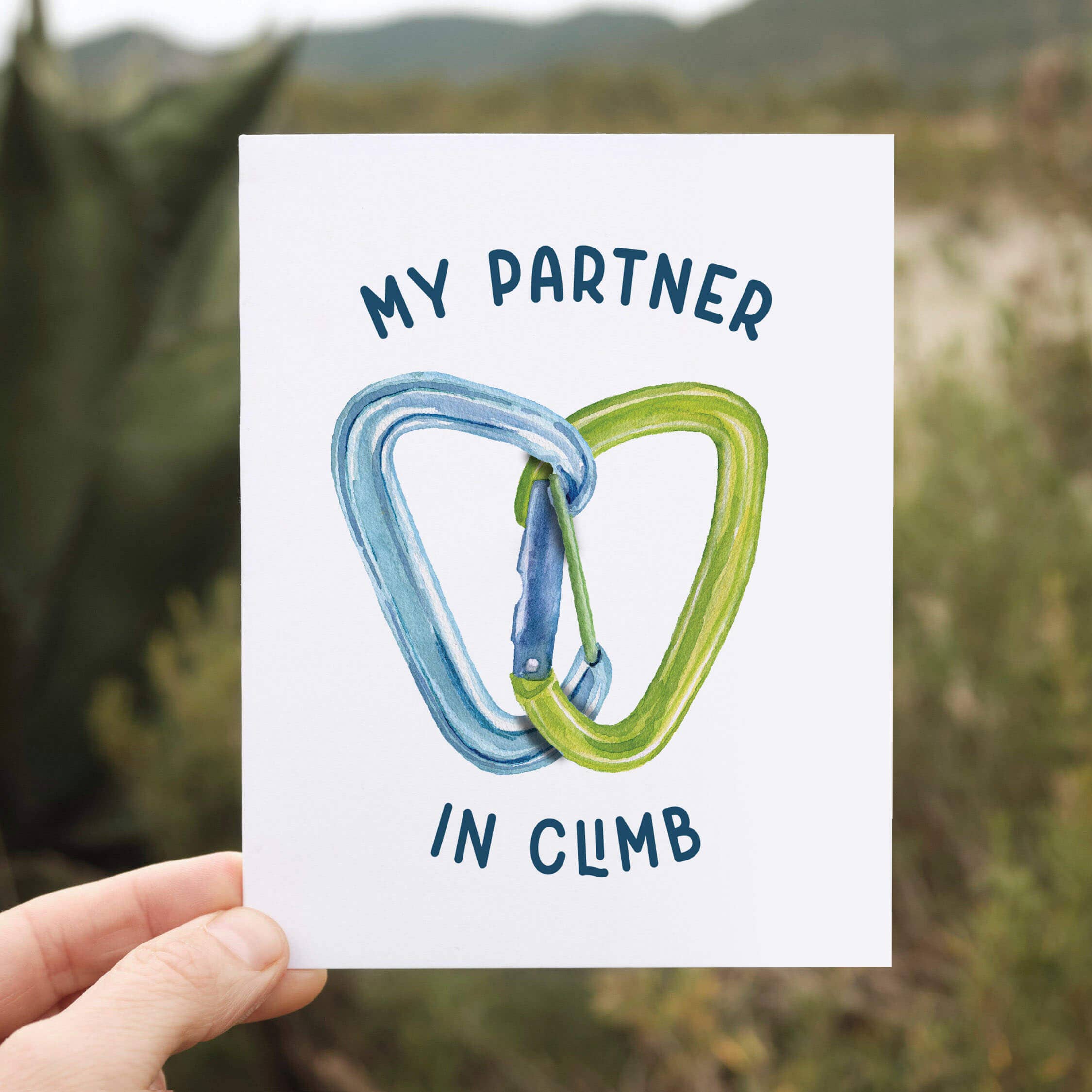 Watercolor Wednesday - Rock Climbing Love Card