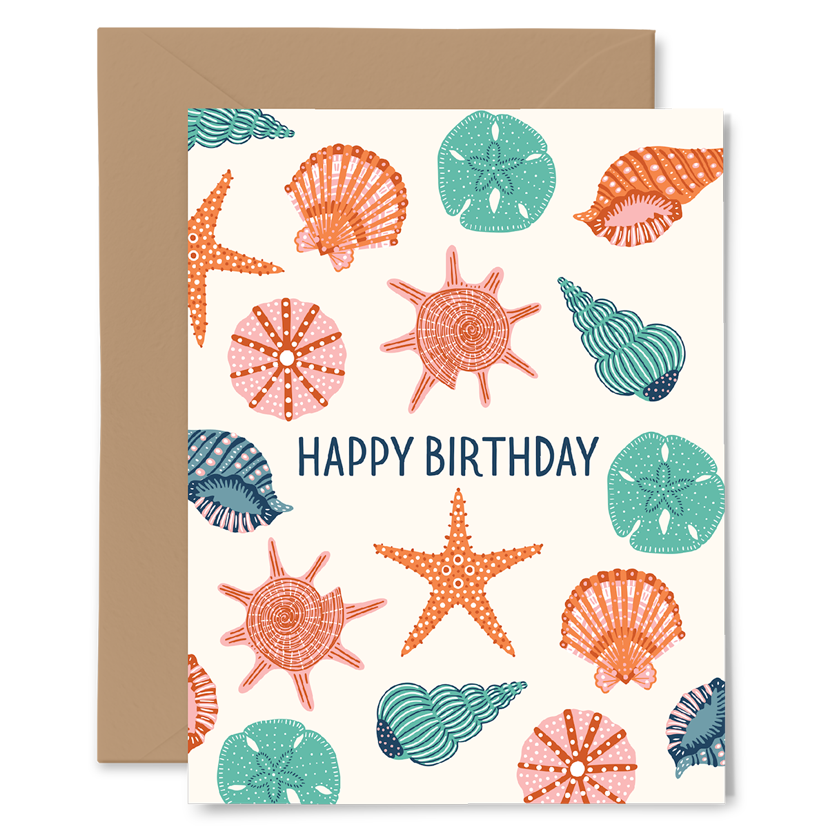 Gingiber - Seashells Happy Birthday Greeting Card