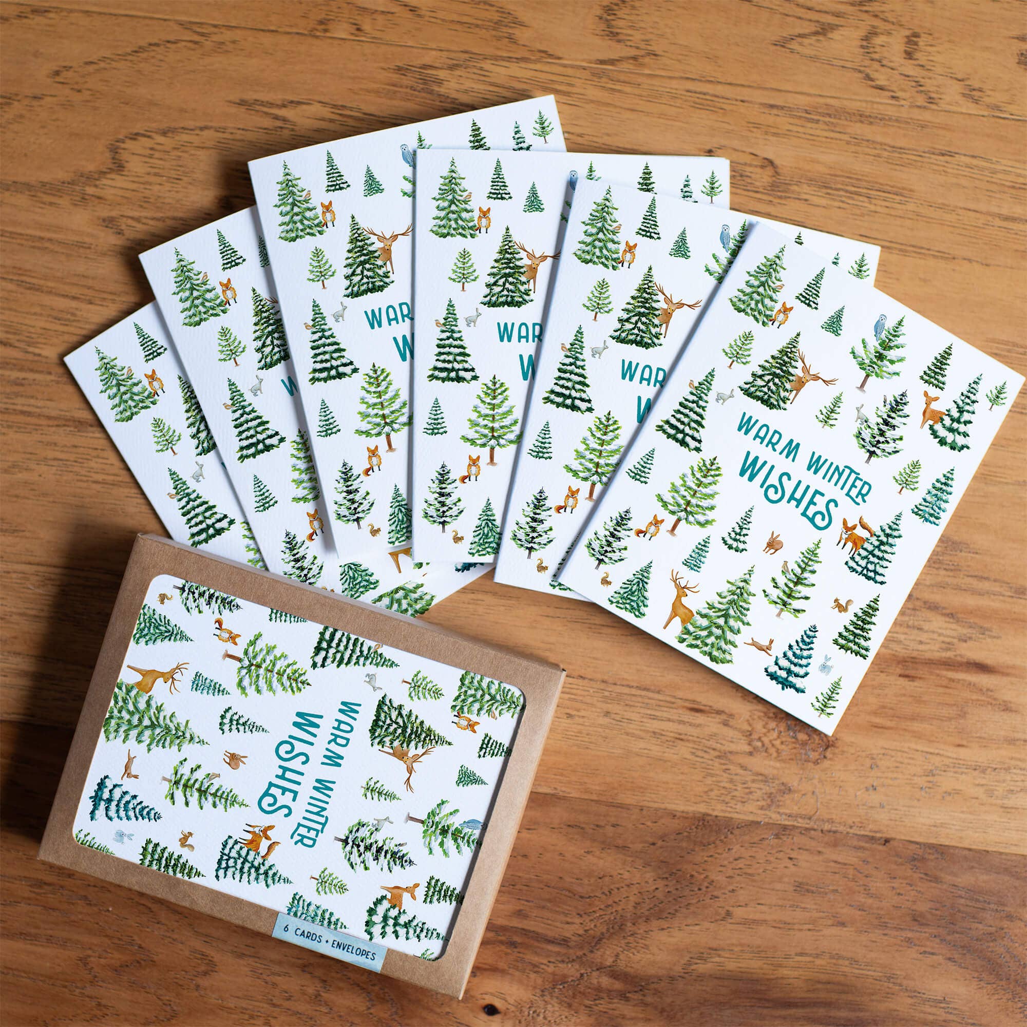 Watercolor Wednesday - Woodland Holiday Card | Cute Warm Winter Wishes Forest Card