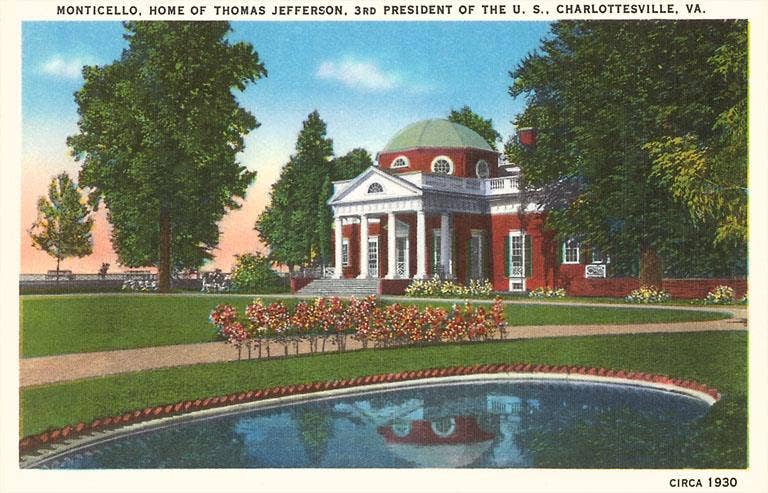 Found Image Press - Postcard Monticello, Charlottesville