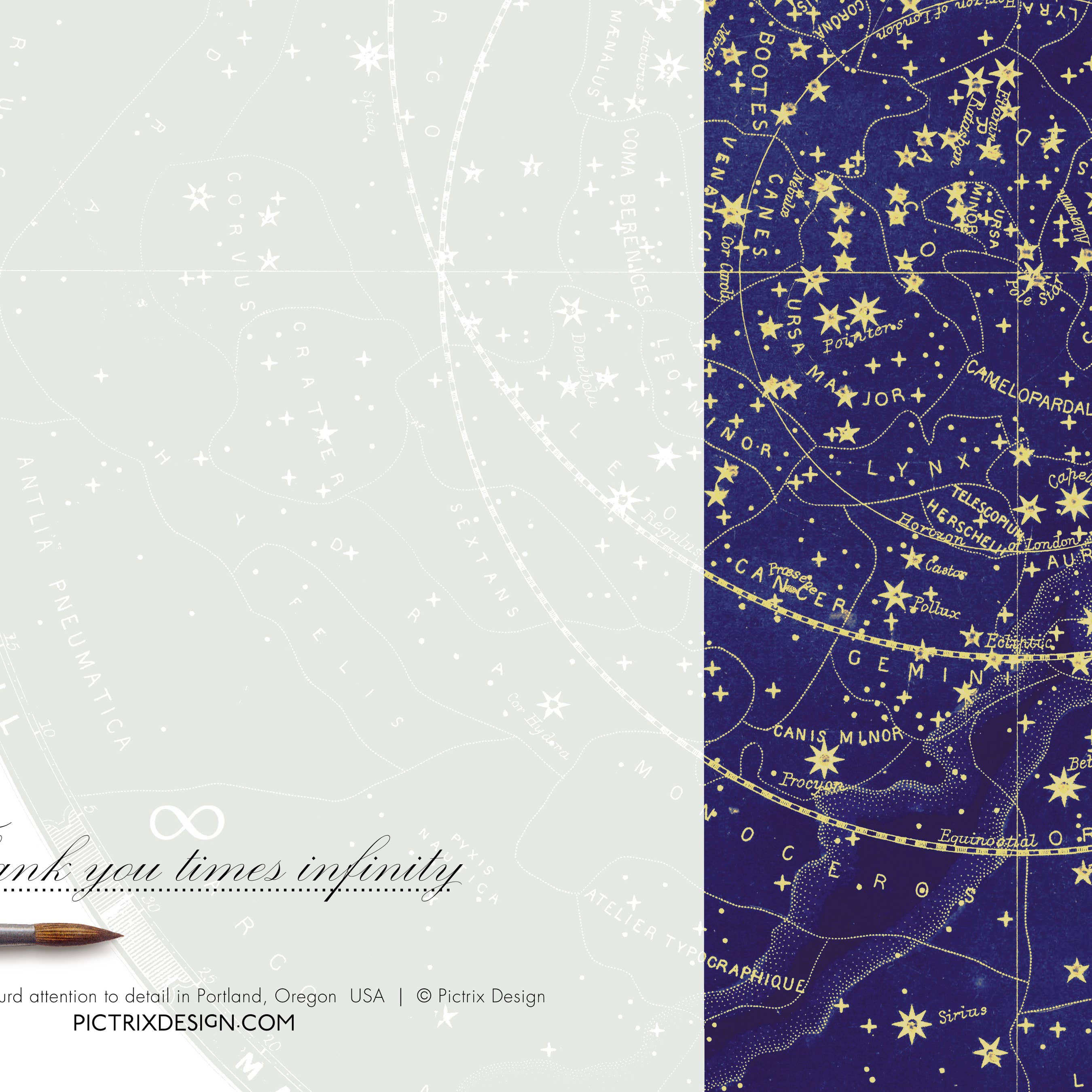 Pictrix Design - "Thank you times infinity" A6 greeting card