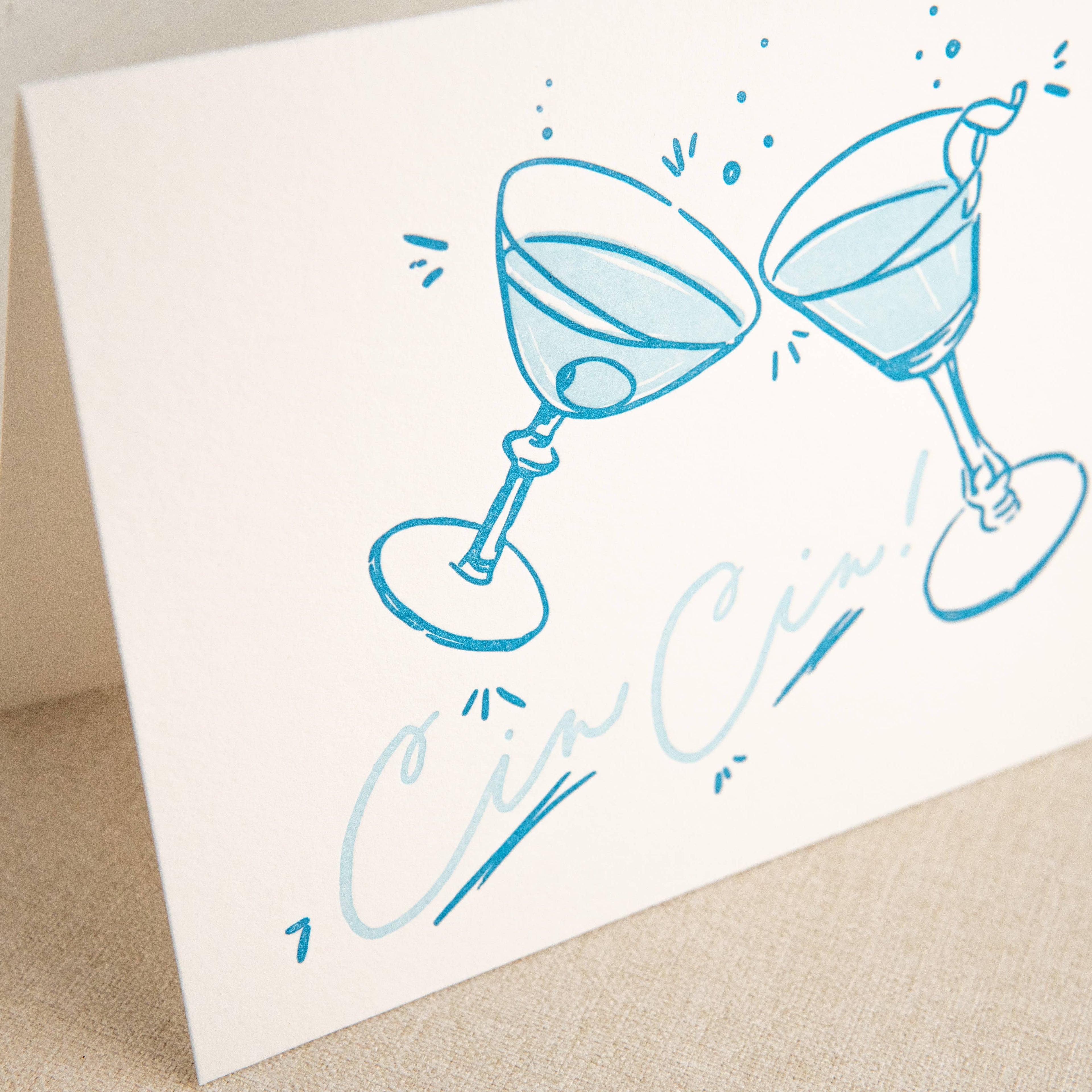 Kindred Letterpress - Cin Cin Congrats Card