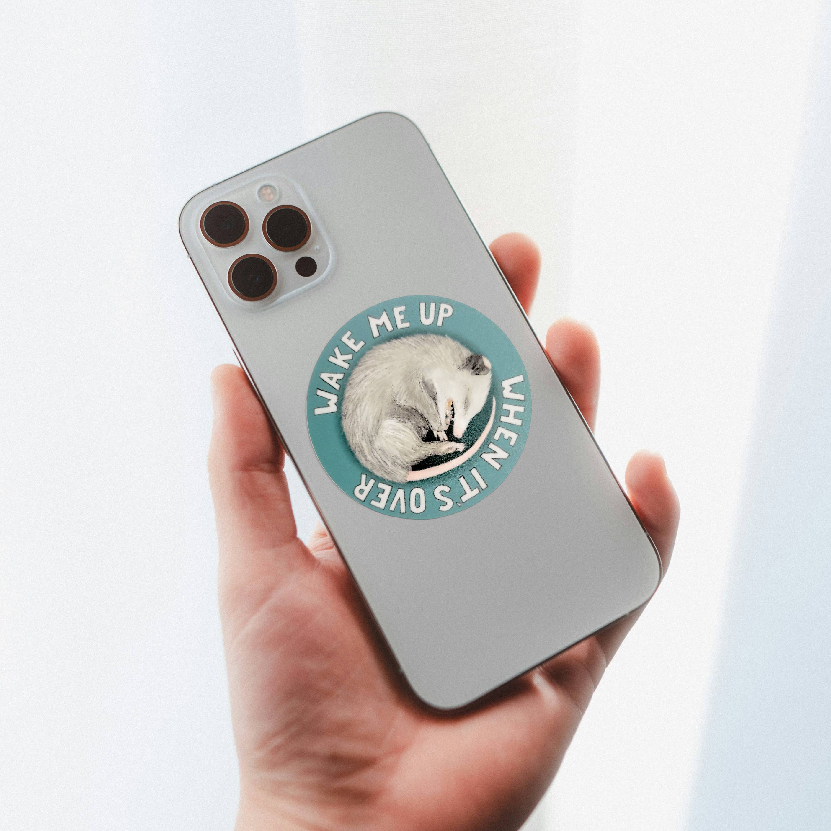 beve! - Opossum "Wake Me Up When It's Over" 2.5" Sticker