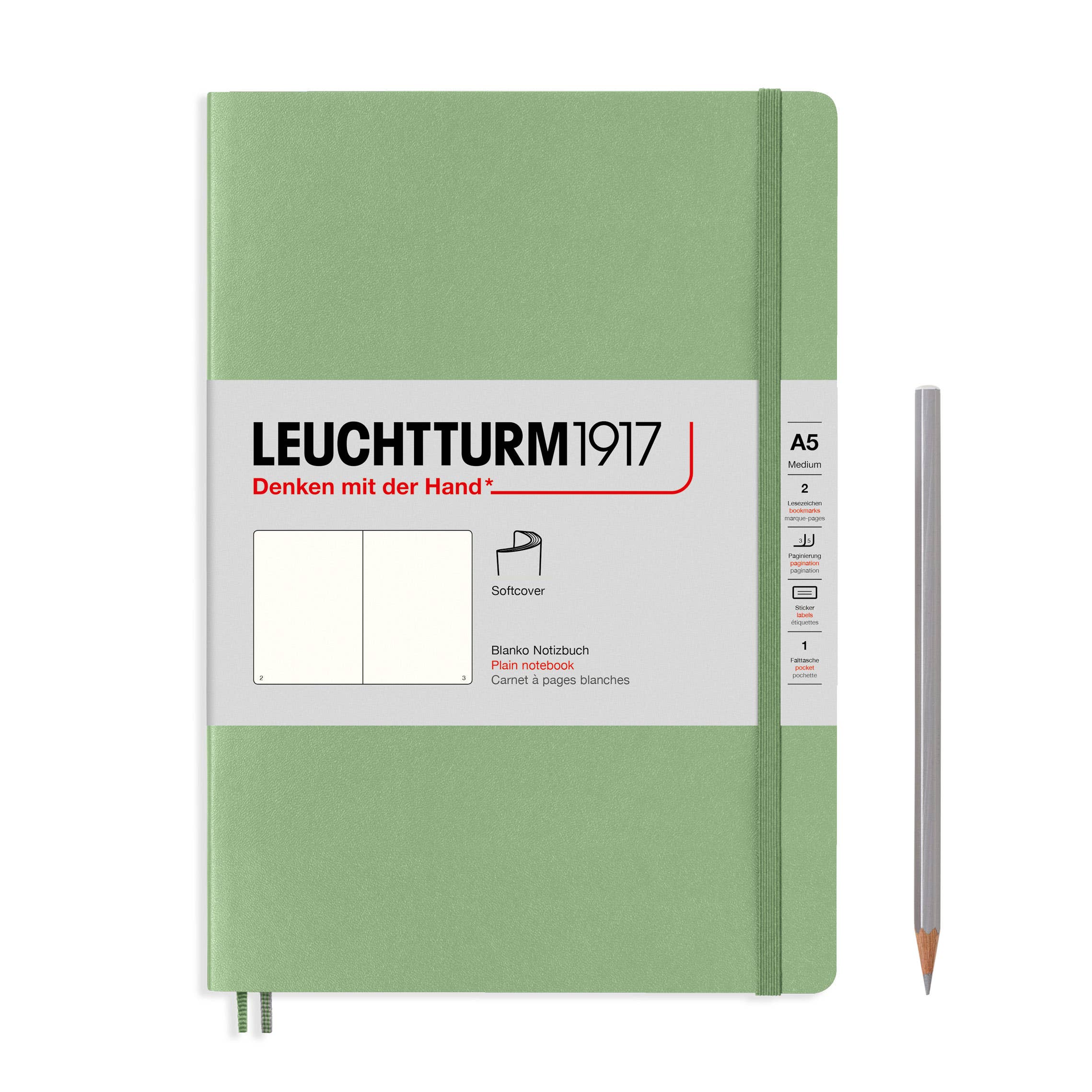 Leuchtturm1917 - Notebooks - Medium (A5): Pacific Green / Hardcover / Ruled