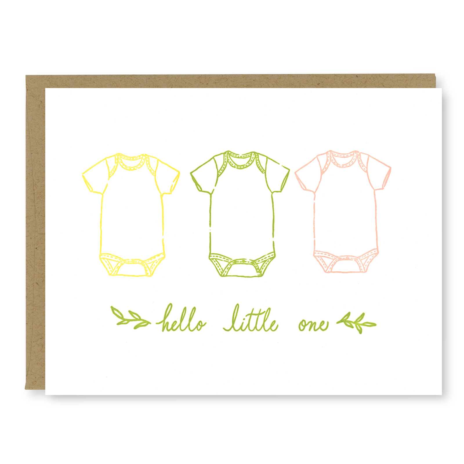 Kindred Letterpress - Onesie Baby Card | Letterpress Baby Card