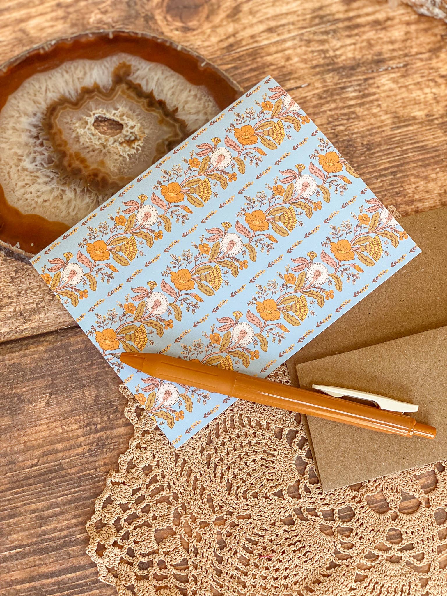 re:mused studio - Dandelion Poppy Rows A2 Greeting Card
