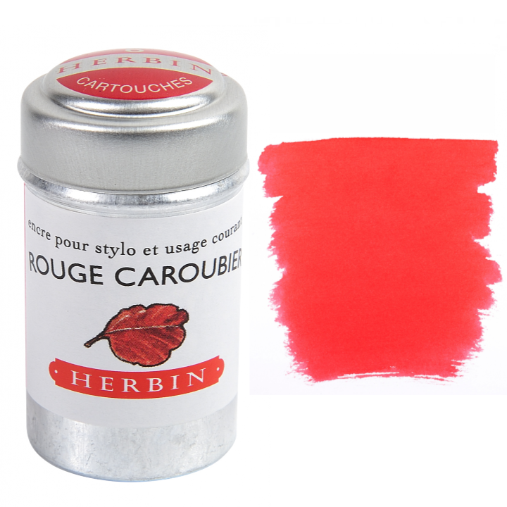 Herbin Fountain Pen Ink Cartridges - Tin of 6: Bleu des Profondeurs (Deep Sea Blue)