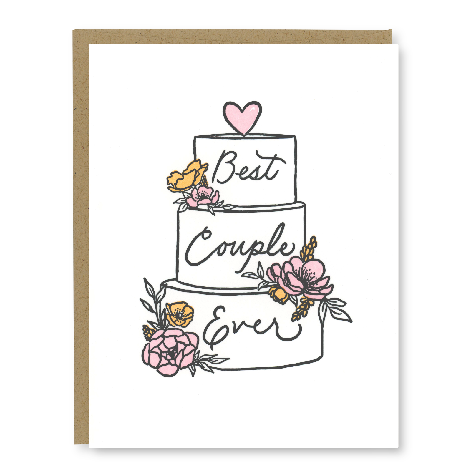 Kindred Letterpress - Best Couple Wedding Cake Card