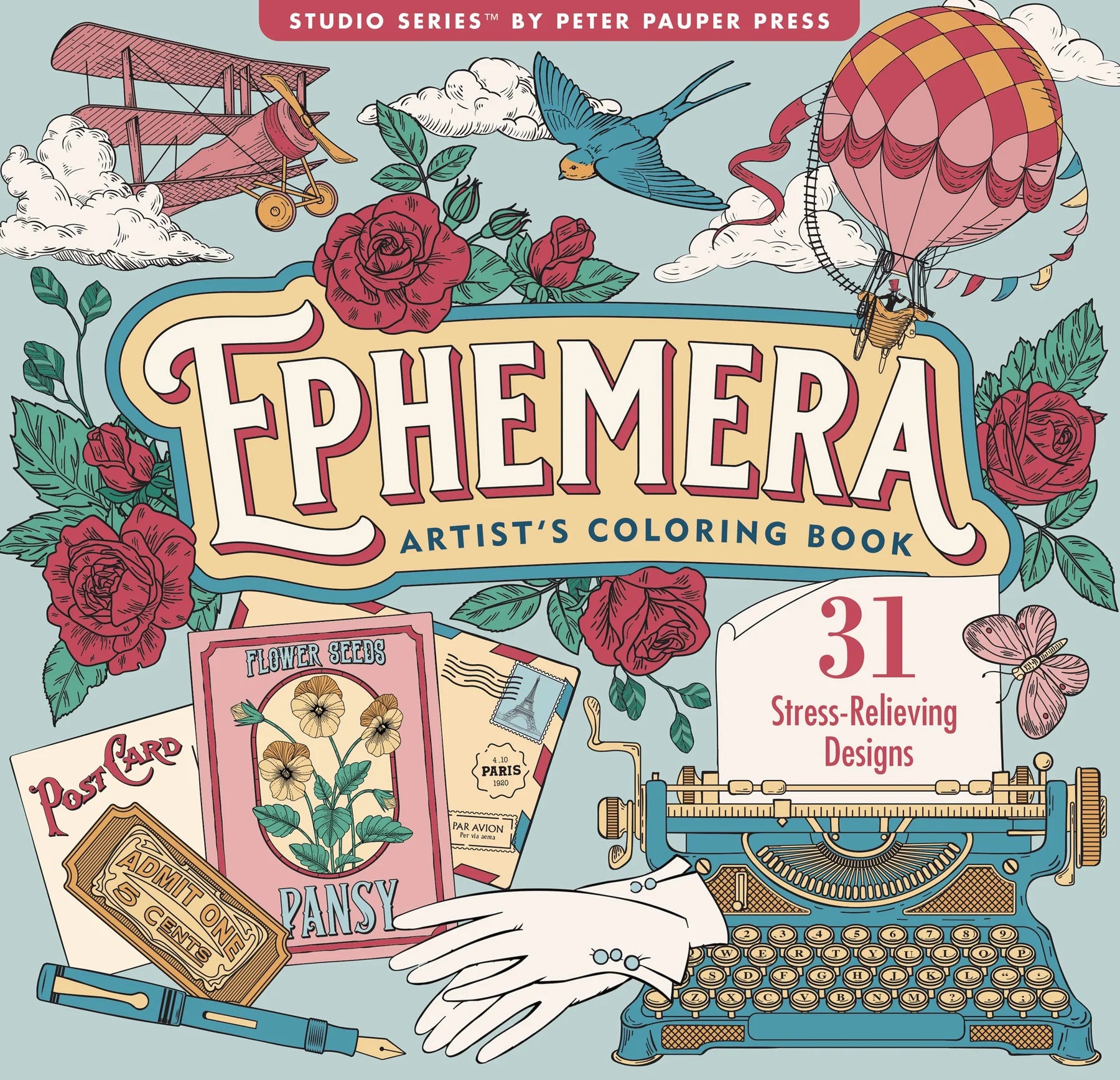 Peter Pauper Press Ephemera Adult Coloring Book