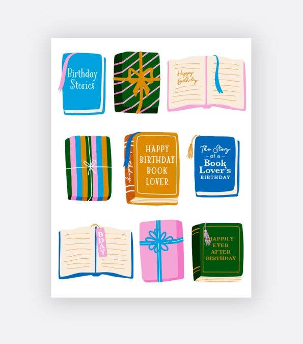 Elum Designs - Birthday Book Presents Greeting Card