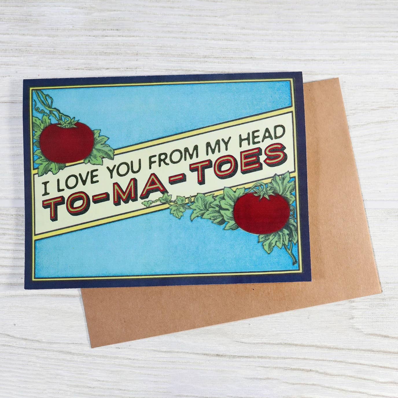 Bad Betty Greeting Co. - I Love You From My Head To-Ma-Toes - Vintage Style Card