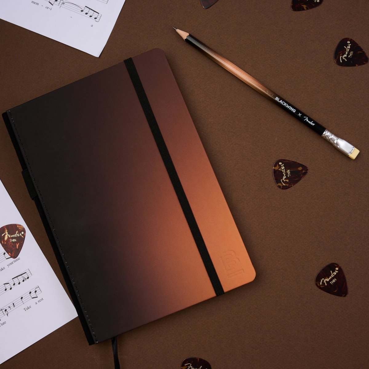 Blackwing x Fender, Sunburst, Slate Notebook